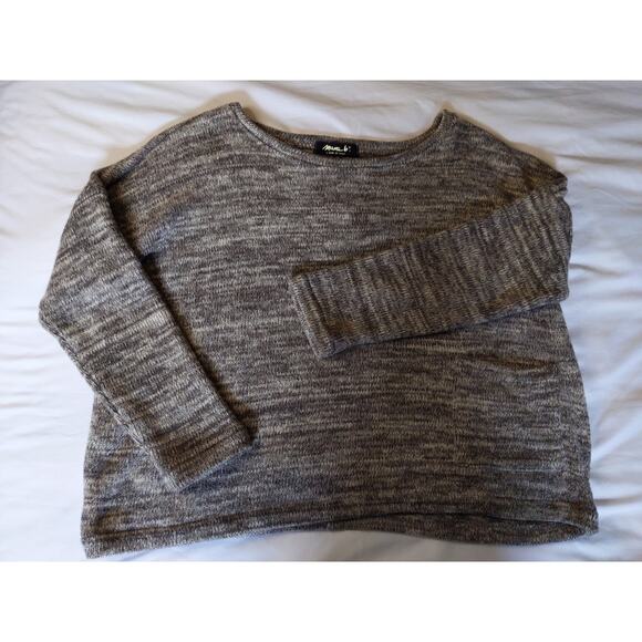 MAMA B Italian Brown Textured Knit Sweater Size S Women Oversized Cozy Lagenlook - Picture 3 of 9